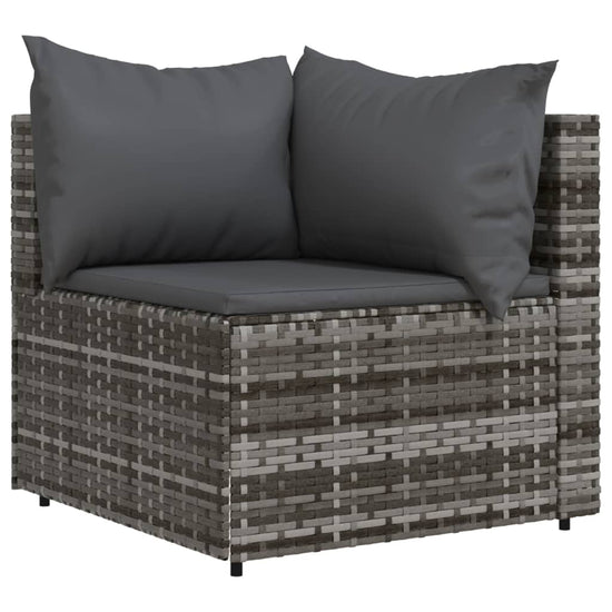 3-delige Loungeset met kussens poly rattan grijs MeubelReus