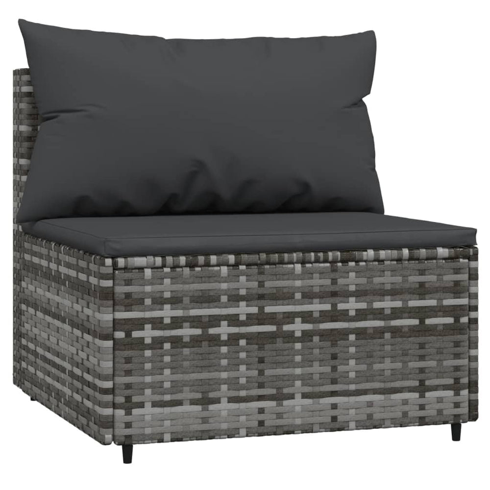 3-delige Loungeset met kussens poly rattan grijs MeubelReus