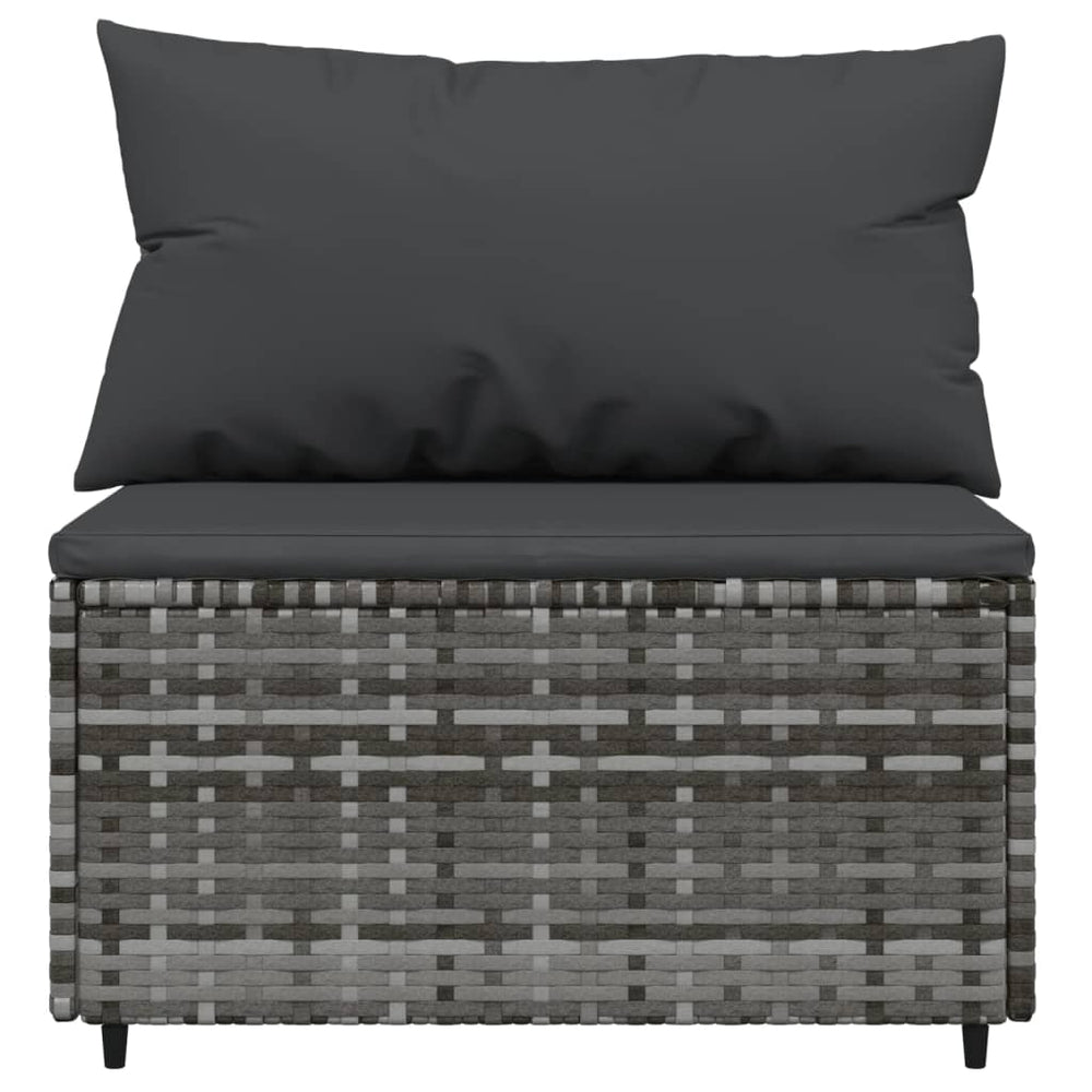3-delige Loungeset met kussens poly rattan grijs MeubelReus