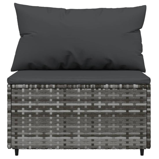 3-delige Loungeset met kussens poly rattan grijs MeubelReus