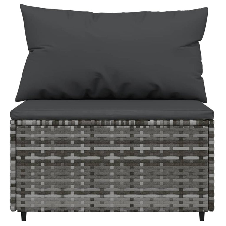 3-delige Loungeset met kussens poly rattan grijs MeubelReus