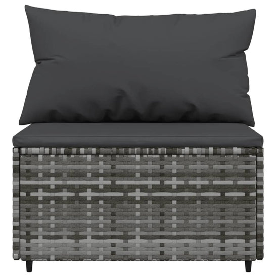 4-delige Loungeset met kussens poly rattan grijs MeubelReus