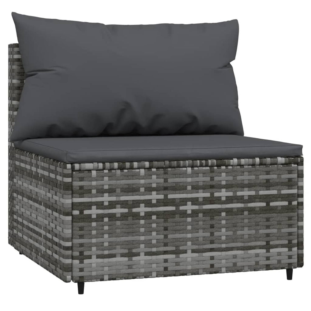 3-delige Loungeset met kussens poly rattan grijs MeubelReus