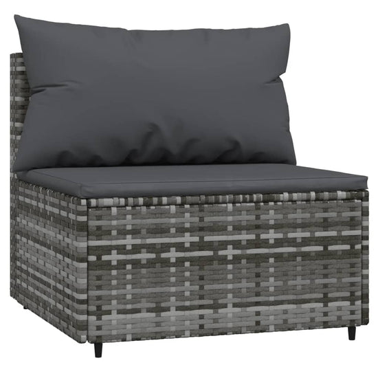 3-delige Loungeset met kussens poly rattan grijs MeubelReus