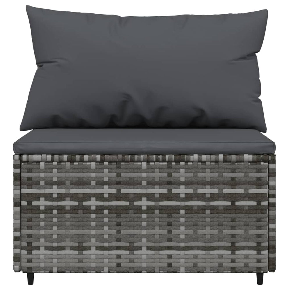 3-delige Loungeset met kussens poly rattan grijs MeubelReus