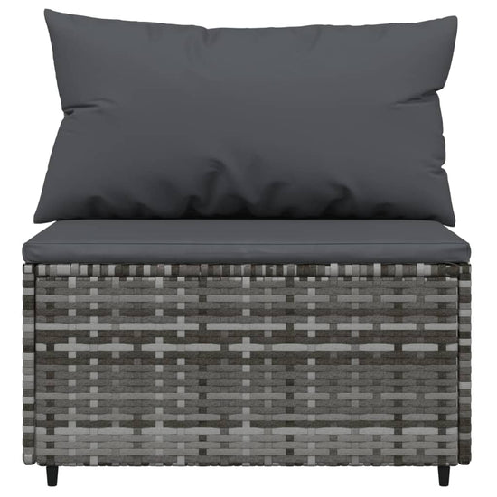 3-delige Loungeset met kussens poly rattan grijs MeubelReus