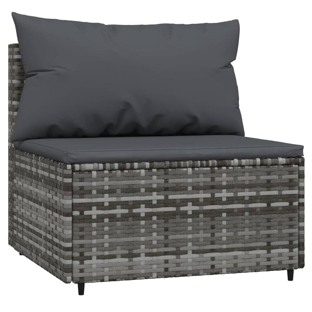 3-delige Loungeset met kussens poly rattan grijs MeubelReus