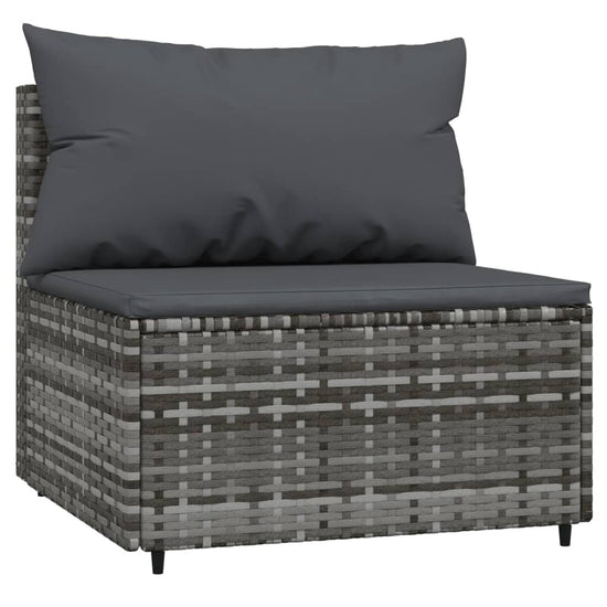 3-delige Loungeset met kussens poly rattan grijs MeubelReus