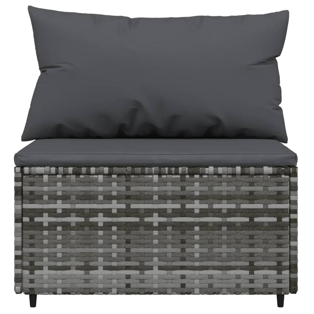 3-delige Loungeset met kussens poly rattan grijs MeubelReus