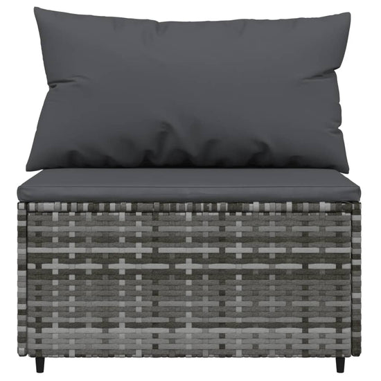 3-delige Loungeset met kussens poly rattan grijs MeubelReus
