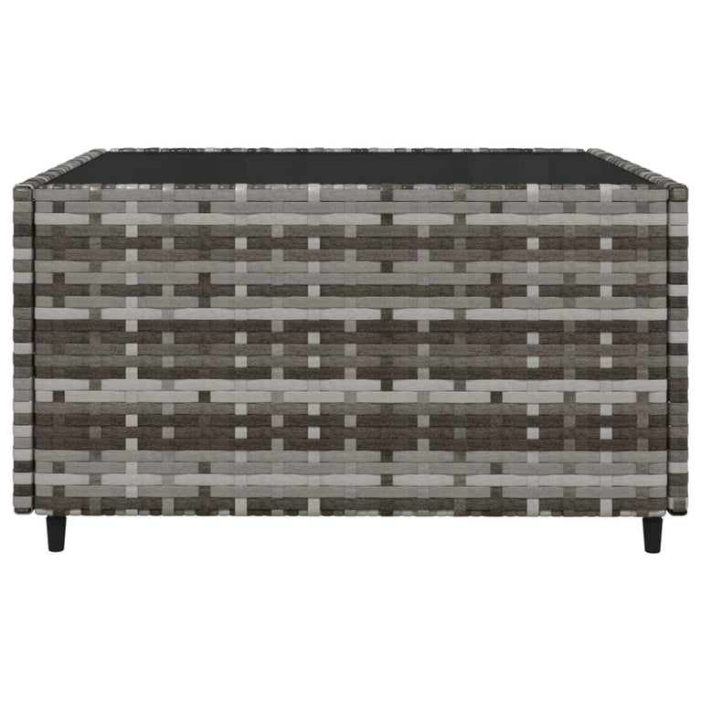3-delige Loungeset met kussens poly rattan grijs MeubelReus