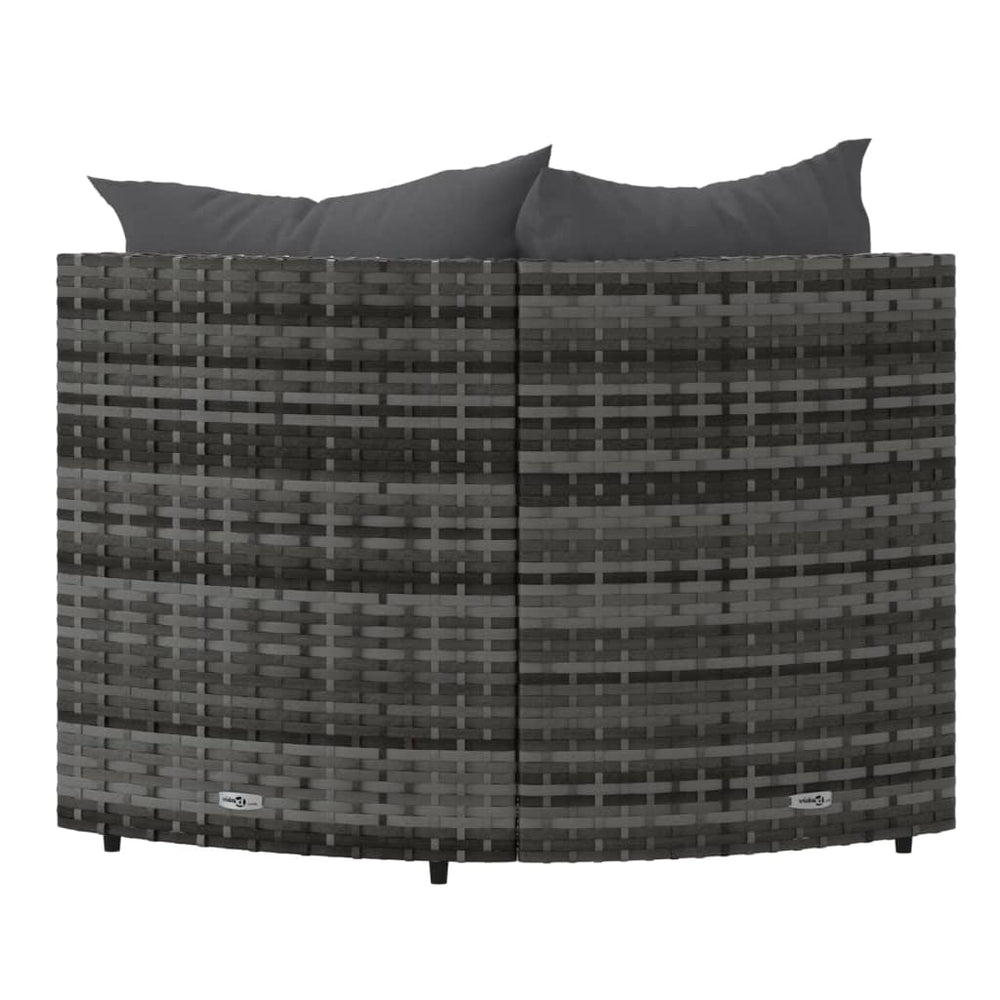Tuinhoekbanken met kussens 2 st poly rattan grijs MeubelReus