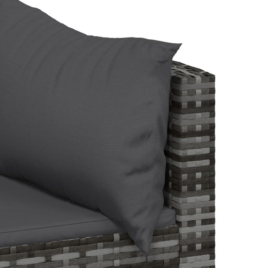 3-delige Loungeset met kussens poly rattan grijs MeubelReus