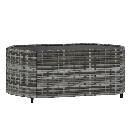 3-delige Loungeset met kussens poly rattan grijs MeubelReus