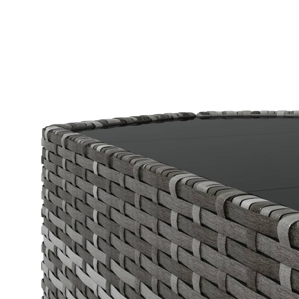 3-delige Loungeset met kussens poly rattan grijs MeubelReus