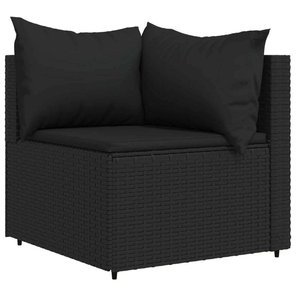 Tuinhoekbanken met kussens 2 st poly rattan zwart MeubelReus