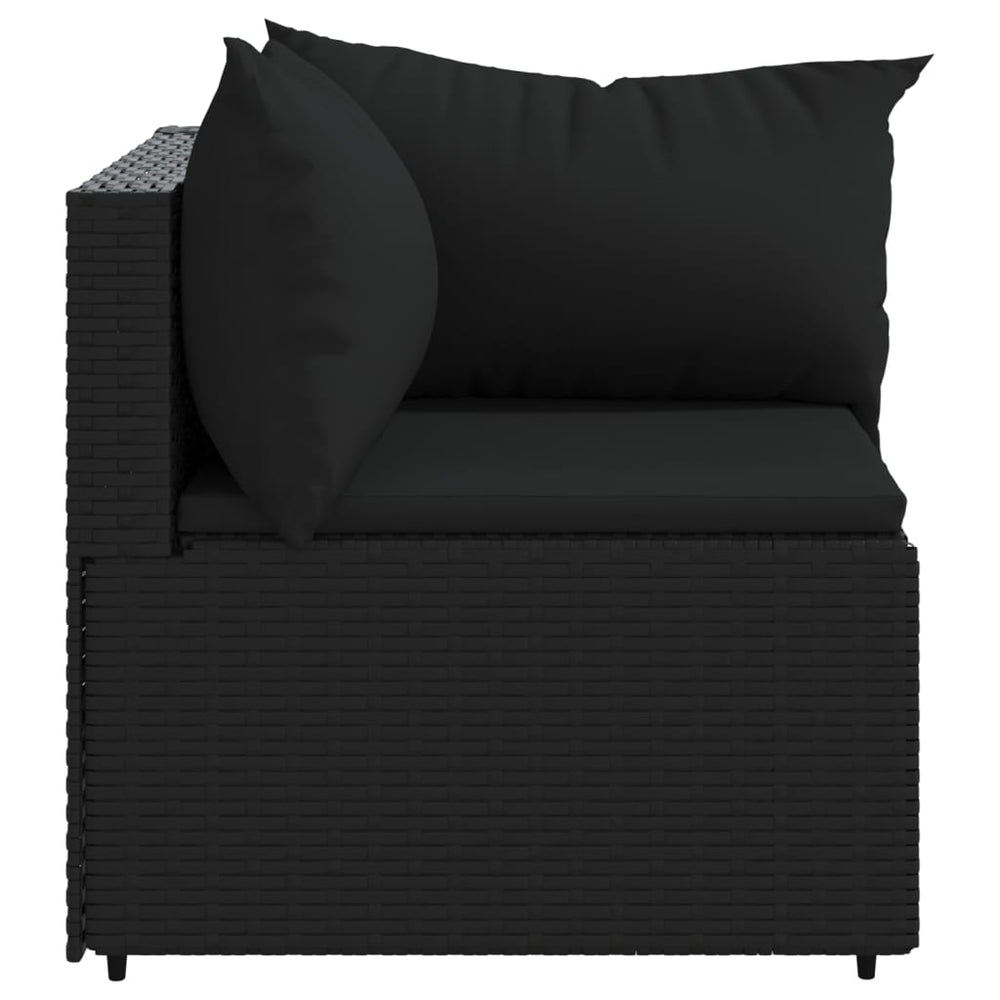 Tuinhoekbanken met kussens 2 st poly rattan zwart MeubelReus