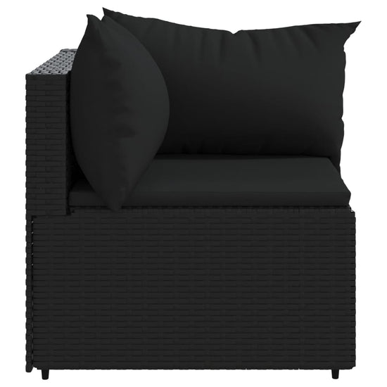 Tuinhoekbanken met kussens 2 st poly rattan zwart MeubelReus