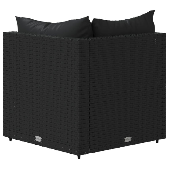 Tuinhoekbanken met kussens 2 st poly rattan zwart MeubelReus
