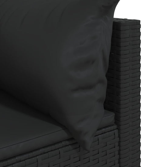 3-delige Loungeset met kussens poly rattan zwart MeubelReus