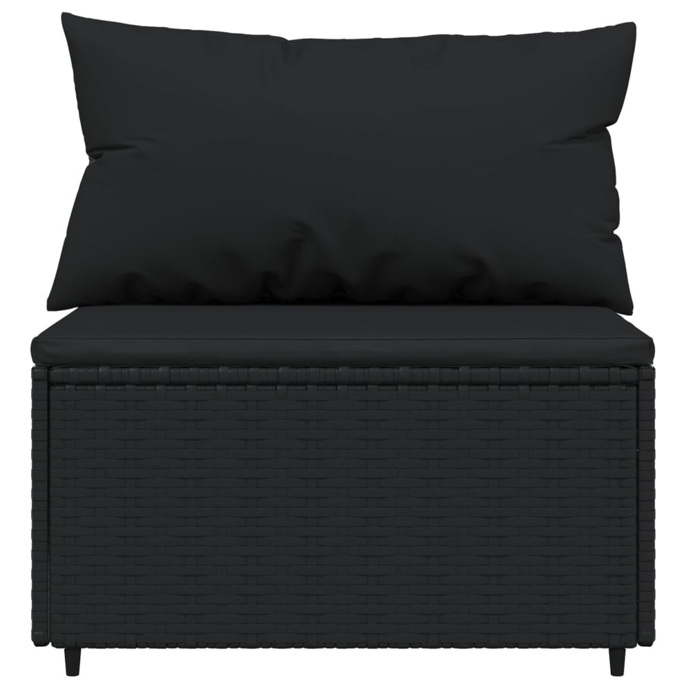 3-delige Loungeset met kussens poly rattan zwart MeubelReus
