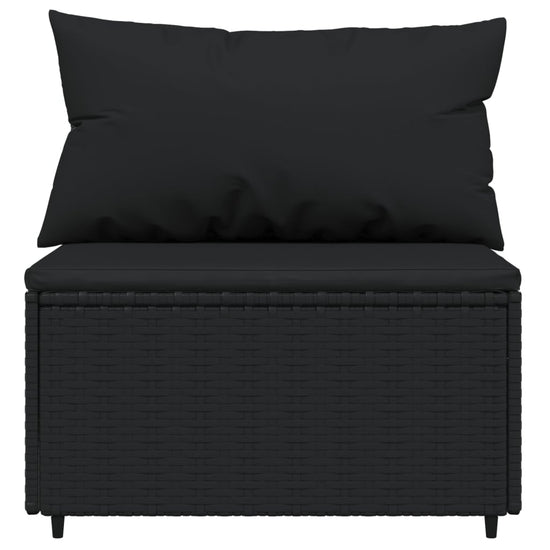 3-delige Loungeset met kussens poly rattan zwart MeubelReus