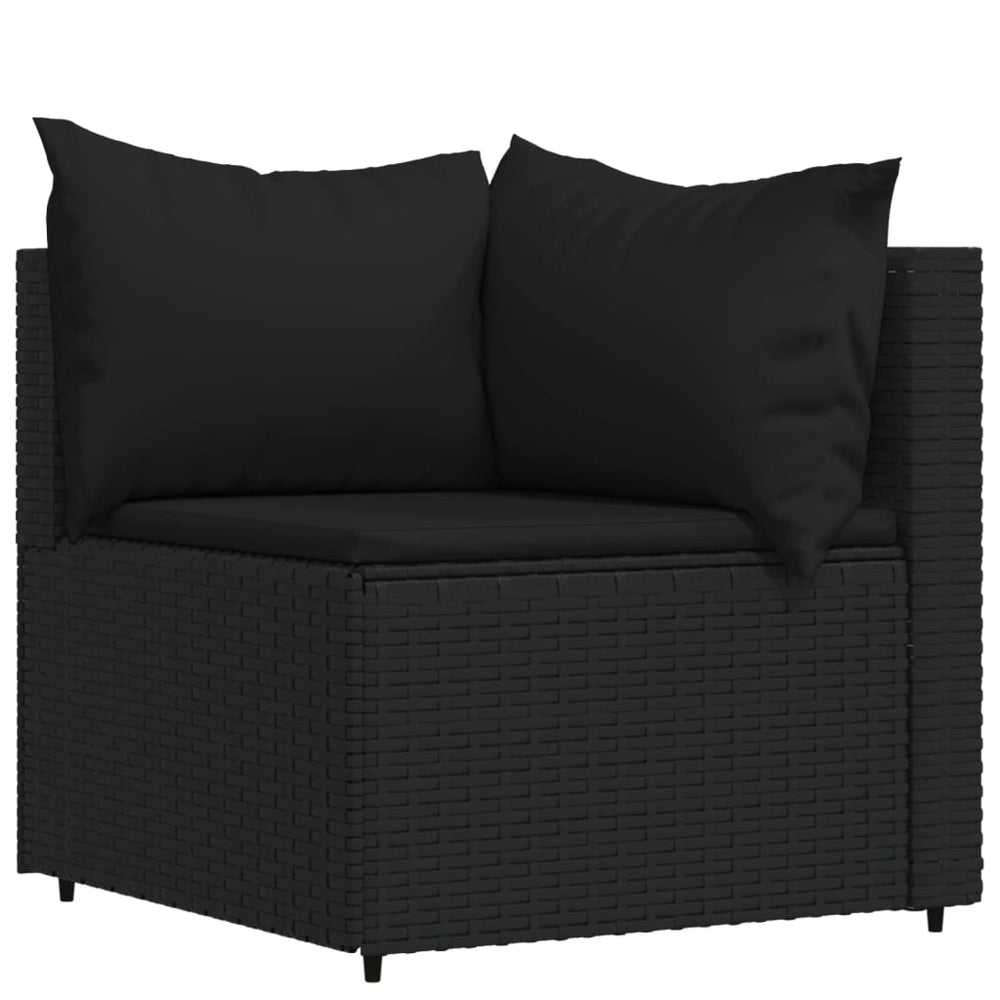 4-delige Loungeset met kussens poly rattan zwart MeubelReus