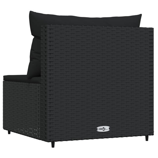Tuinmiddenbank met kussens poly rattan zwart MeubelReus