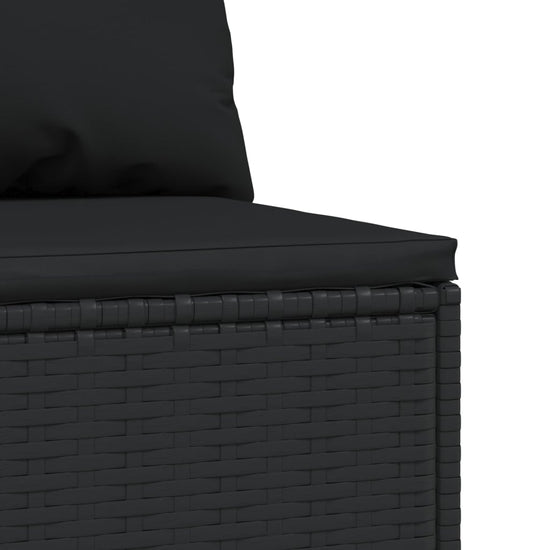 Tuinmiddenbank met kussens poly rattan zwart MeubelReus