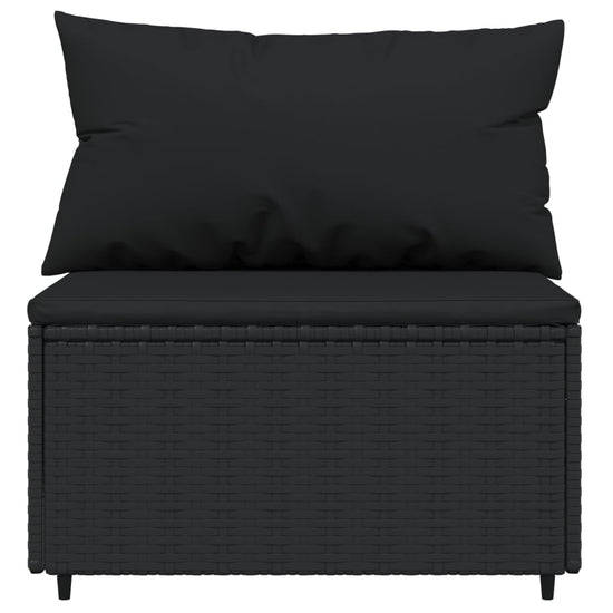 3-delige Loungeset met kussens poly rattan zwart MeubelReus