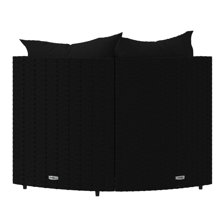 Tuinhoekbanken met kussens 2 st poly rattan zwart MeubelReus