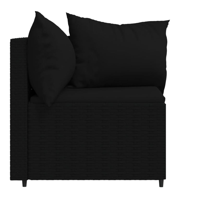 Tuinhoekbanken met kussens 2 st poly rattan zwart MeubelReus