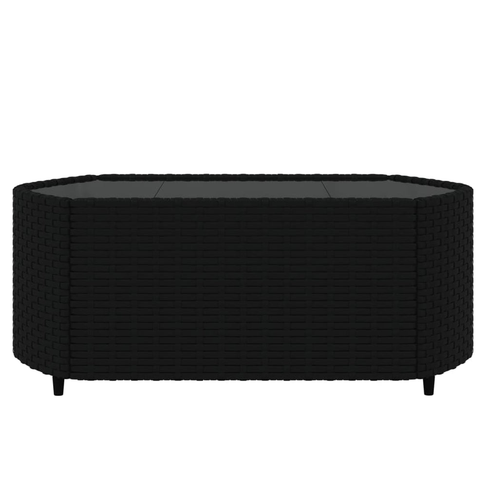 3-delige Loungeset met kussens poly rattan zwart MeubelReus
