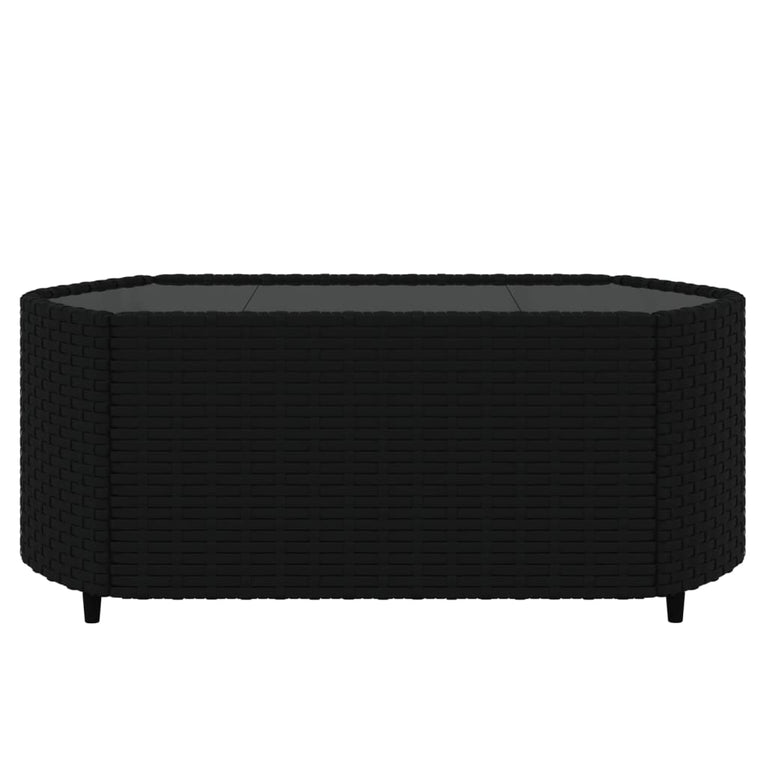 3-delige Loungeset met kussens poly rattan zwart MeubelReus