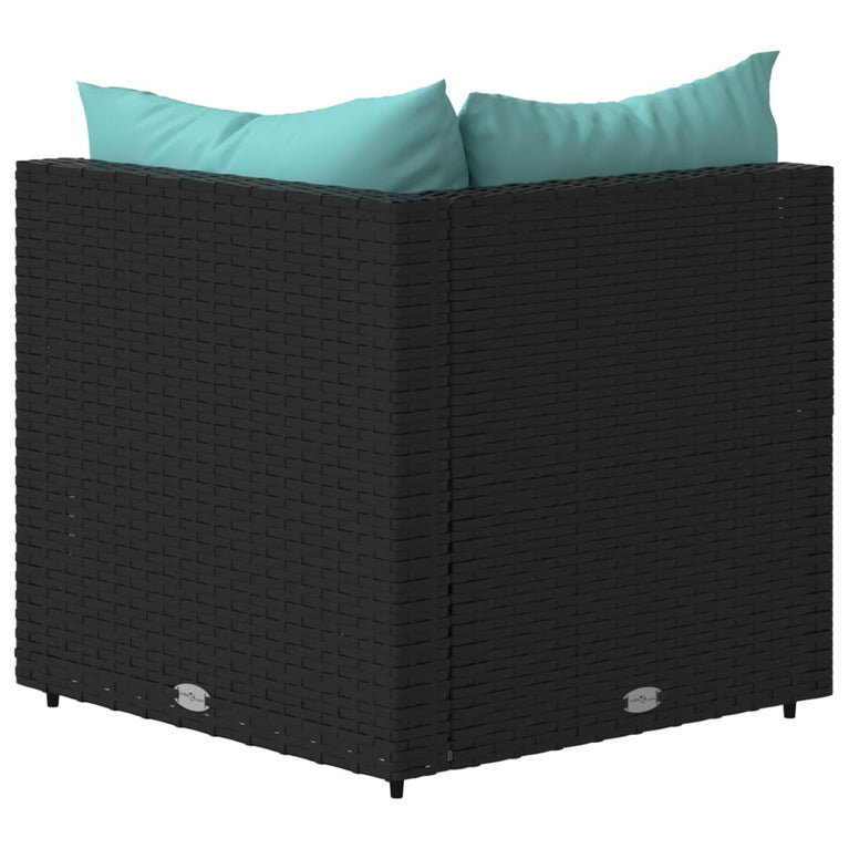 Tuinhoekbanken met kussens 2 st poly rattan zwart MeubelReus