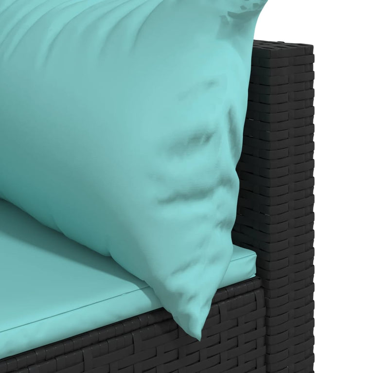 Tuinhoekbanken met kussens 2 st poly rattan zwart MeubelReus
