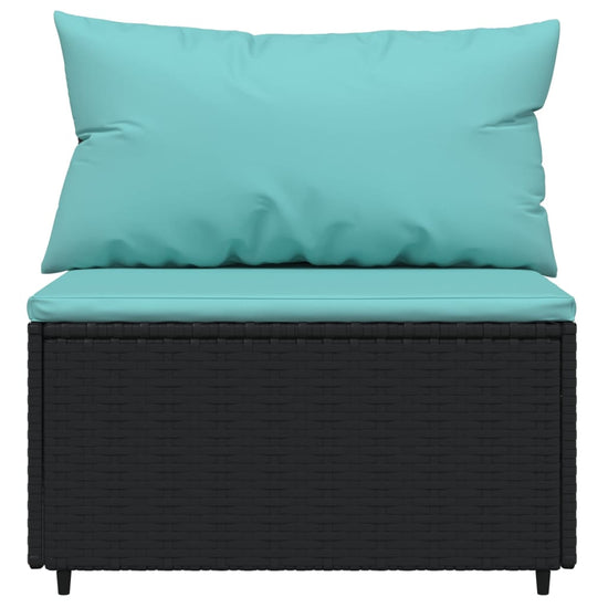 3-delige Loungeset met kussens poly rattan zwart MeubelReus