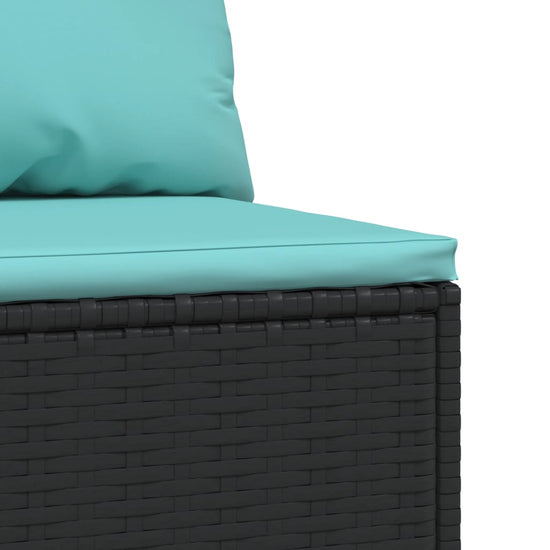 Tuinmiddenbank met kussens poly rattan zwart MeubelReus