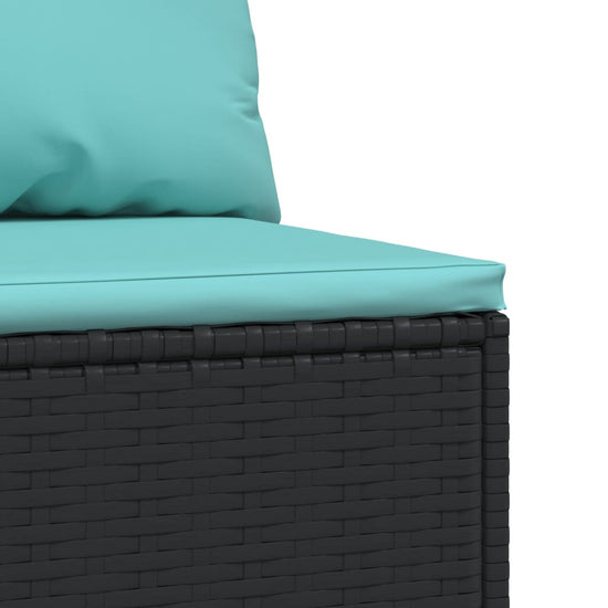Tuinmiddenbanken met kussens 2 st poly rattan zwart MeubelReus