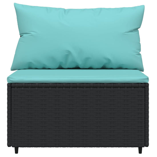 3-delige Loungeset met kussens poly rattan zwart MeubelReus