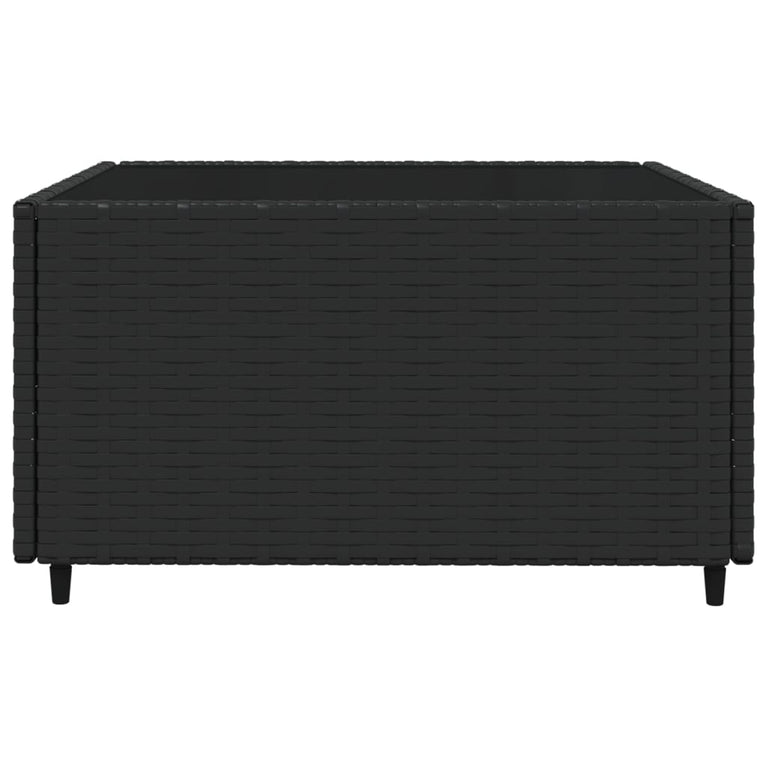3-delige Loungeset met kussens poly rattan zwart MeubelReus