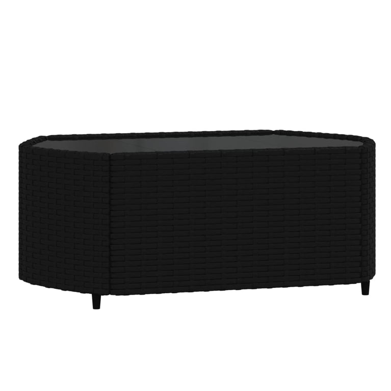 3-delige Loungeset met kussens poly rattan zwart MeubelReus