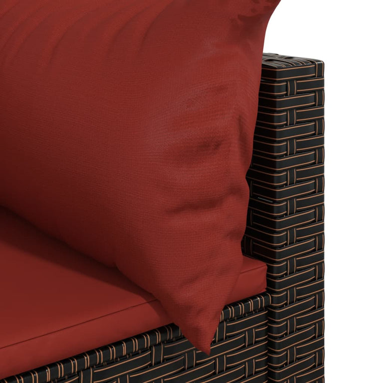 Tuinhoekbanken met kussens 2 st poly rattan bruin MeubelReus