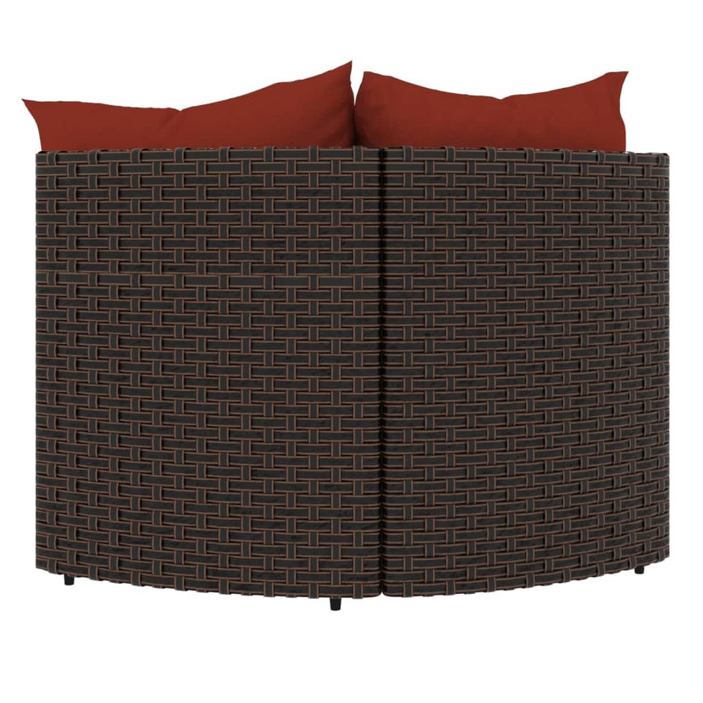 Tuinhoekbanken met kussens 2 st poly rattan bruin MeubelReus