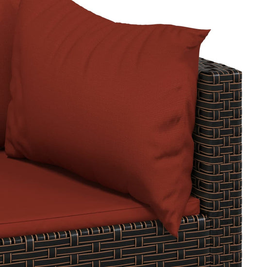 3-delige Loungeset met kussens poly rattan bruin MeubelReus