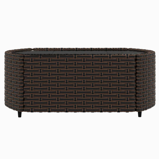 3-delige Loungeset met kussens poly rattan bruin MeubelReus
