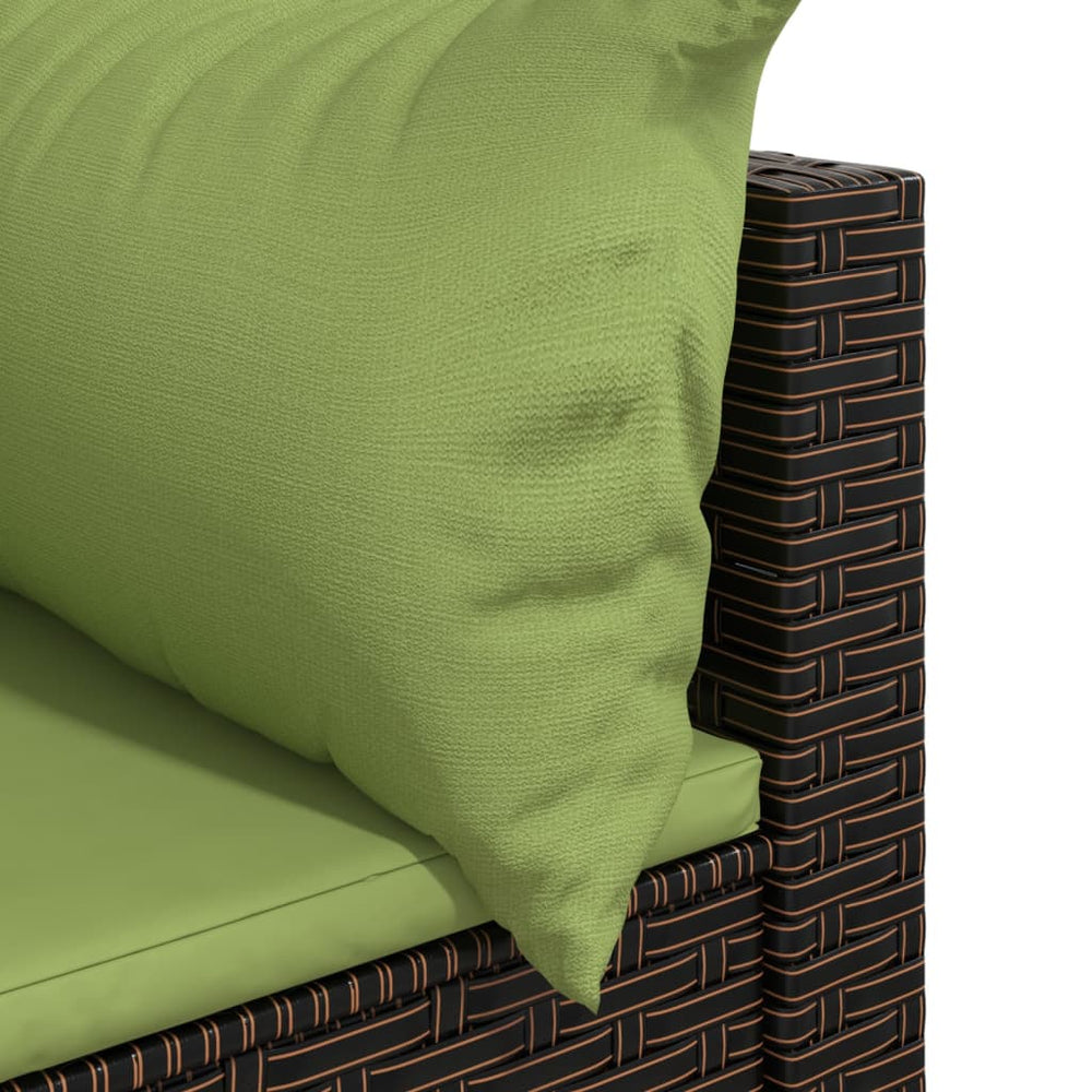 Tuinhoekbanken met kussens 2 st poly rattan bruin MeubelReus