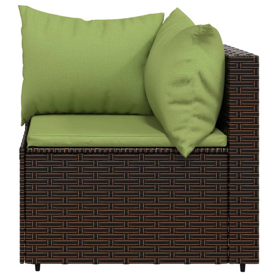 3-delige Loungeset met kussens poly rattan bruin MeubelReus