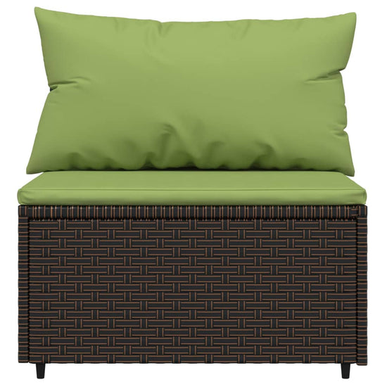 3-delige Loungeset met kussens poly rattan bruin MeubelReus