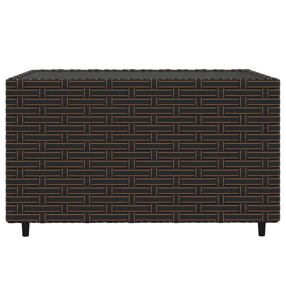 4-delige Loungeset met kussens poly rattan bruin MeubelReus